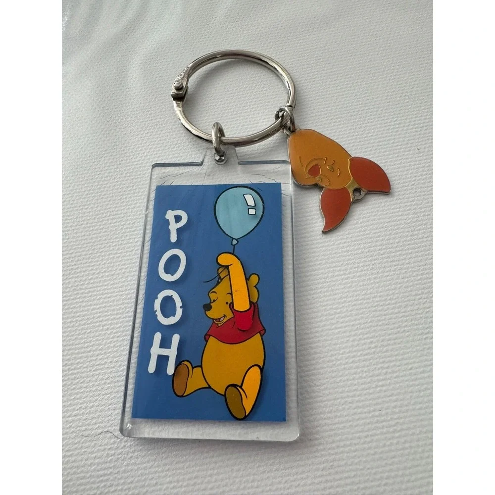 Disneyland Resort Winnie the Pooh Keychain Key Ring Disney with Piglet Charm Add